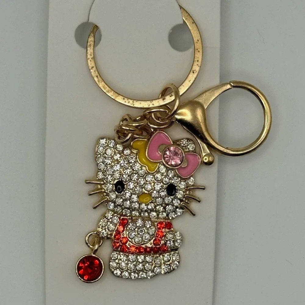 Sanrio Hello Kitty Rhinestone Keychain Bag Purse Charm